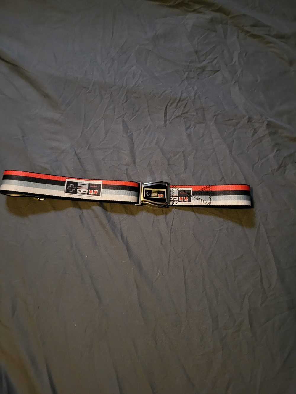 Retro Nintendo Game Controller Web Belt - Red, White & Black